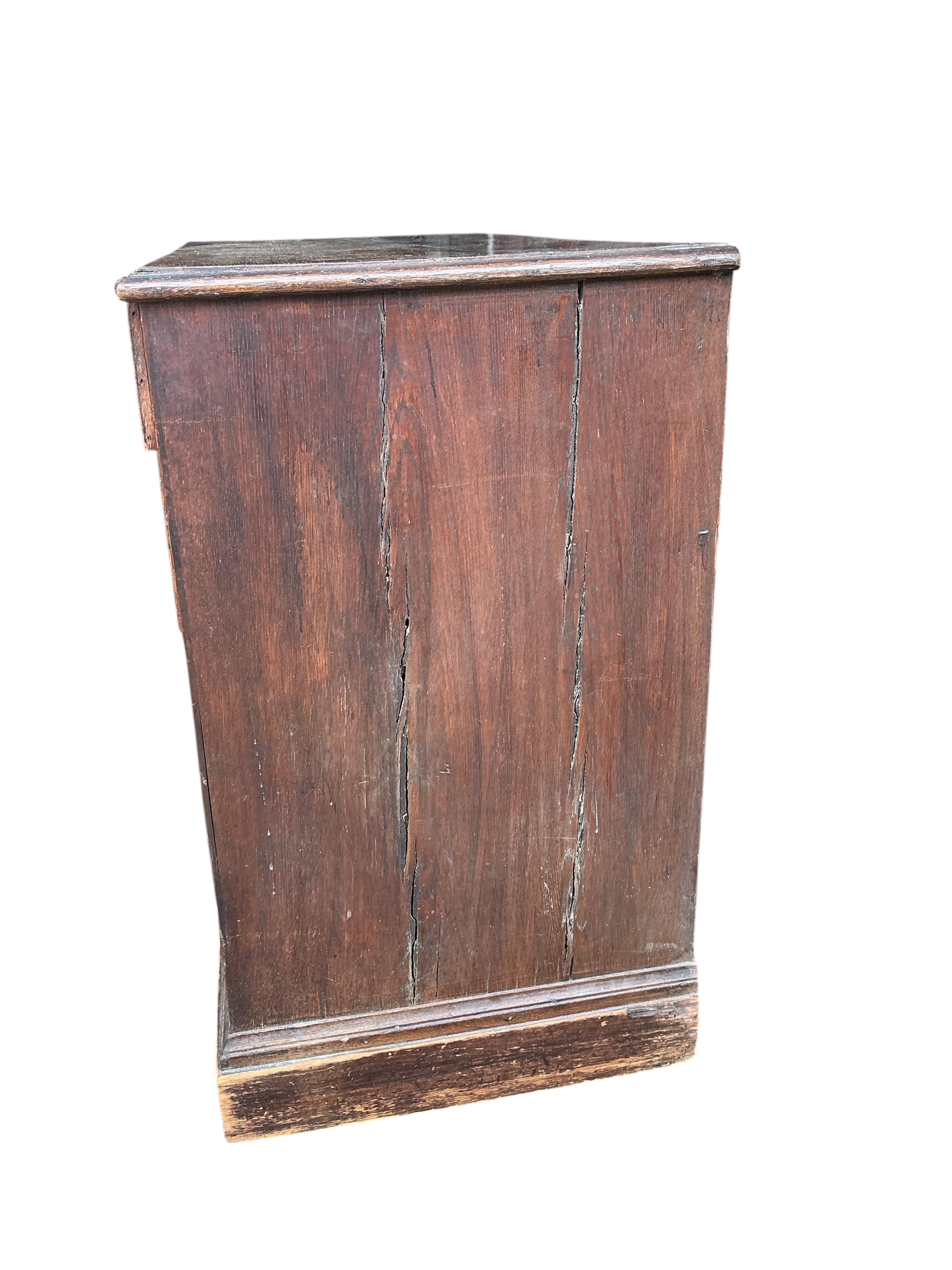 An early 19th century and later oak five drawer chest, width 103cm, depth 50cm, height 85cm